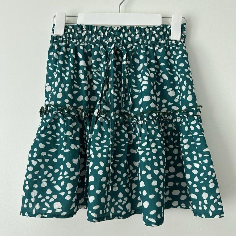 No-brand Women's Green and Blue Skirt